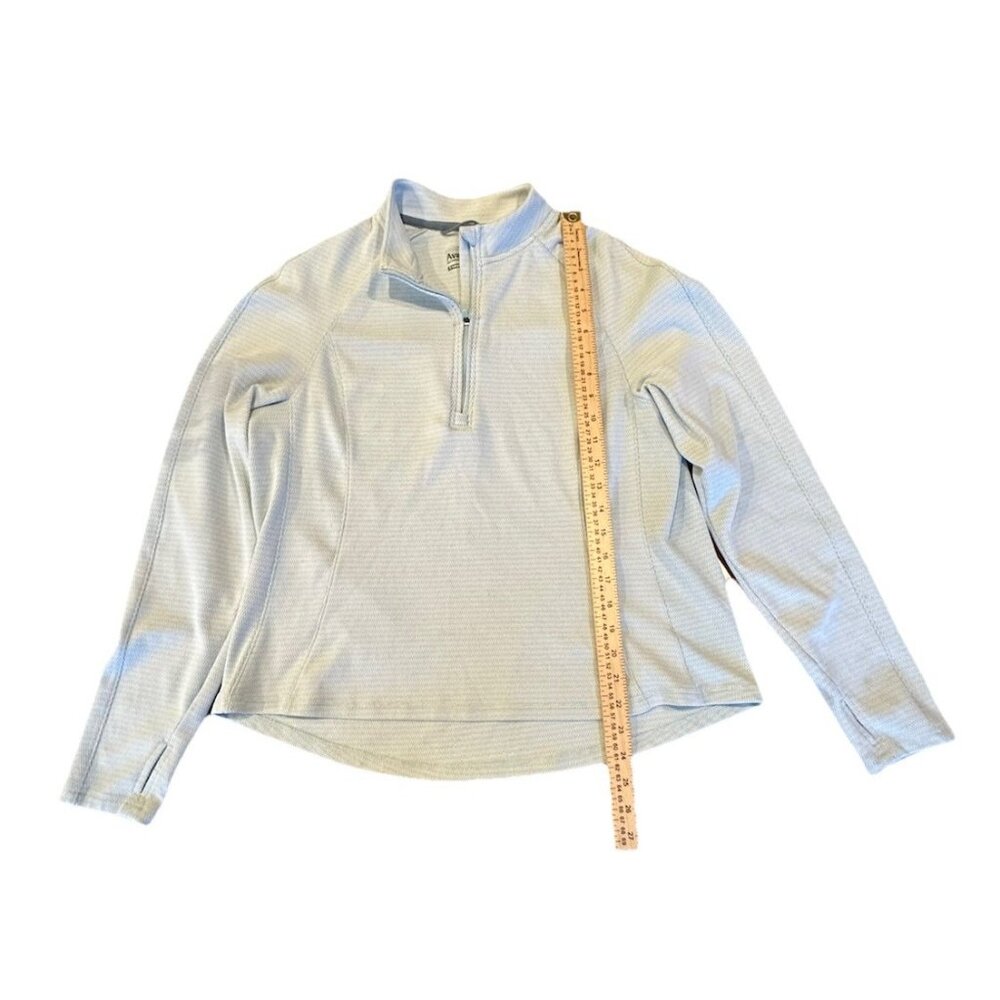 Women' AVALANCHE Quarter Zip Blue White Mock Neck Mid Weight Pullover XL